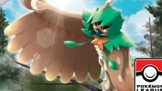 Decidueye zoals afgebeeld op zijn oudste kaart