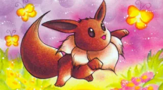 Eevee zoals afgebeeld op zijn oudste kaart