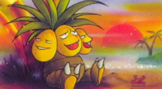 Exeggutor zoals afgebeeld op zijn oudste kaart