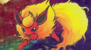Flareon zoals afgebeeld op zijn oudste kaart