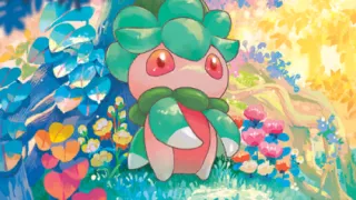 Fomantis op een Pokémonkaart