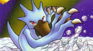 Golduck zoals afgebeeld op zijn oudste kaart