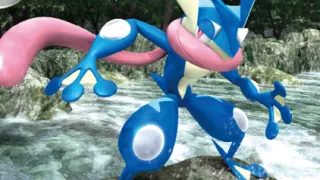 Greninja zoals afgebeeld op zijn oudste kaart