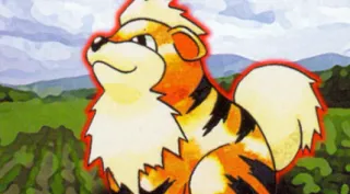 Growlithe zoals afgebeeld op zijn oudste kaart