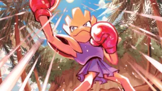 Hitmonchan op een Pokémonkaart