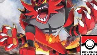 Incineroar zoals afgebeeld op zijn oudste kaart