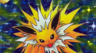 Jolteon zoals afgebeeld op zijn oudste kaart