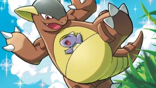 Kangaskhan zoals afgebeeld op zijn nieuwste kaart