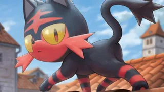 Litten op een Pokémonkaart