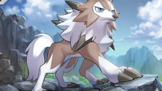 Lycanroc zoals afgebeeld op zijn oudste kaart