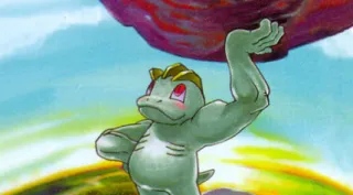Machop zoals afgebeeld op zijn oudste kaart