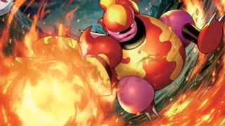 Magmortar op een Pokémonkaart