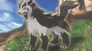 Mightyena zoals afgebeeld op zijn oudste kaart