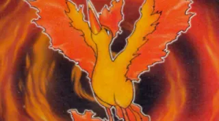 Moltres zoals afgebeeld op zijn oudste kaart