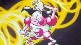 Mr. Mime zoals afgebeeld op zijn oudste kaart