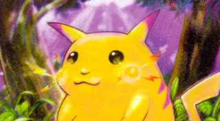 Pikachu zoals afgebeeld op zijn oudste kaart