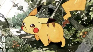 Pikachu op een Pokémonkaart
