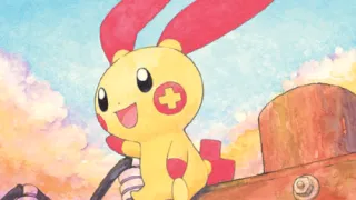 Plusle zoals afgebeeld op zijn nieuwste kaart