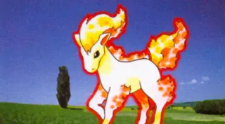 Ponyta zoals afgebeeld op zijn oudste kaart