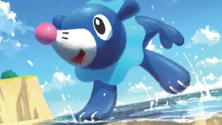 Popplio op een Pokémonkaart
