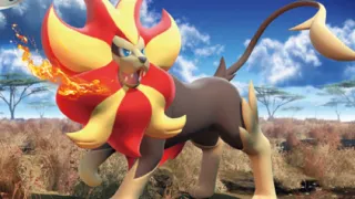 Pyroar zoals afgebeeld op zijn oudste kaart
