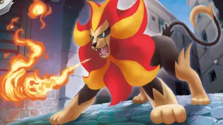 Pyroar op een Pokémonkaart