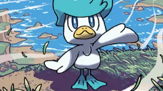 Quaxly op een Pokémonkaart