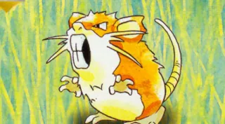 Raticate zoals afgebeeld op zijn oudste kaart