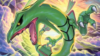 Rayquaza zoals afgebeeld op zijn nieuwste kaart