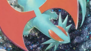 Salamence zoals afgebeeld op zijn oudste kaart