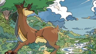Sawsbuck op een Pokémonkaart