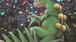 Sceptile zoals afgebeeld op zijn oudste kaart
