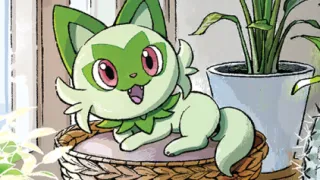 Sprigatito op een Pokémonkaart