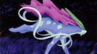 Suicune zoals afgebeeld op zijn oudste kaart