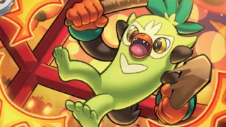 Thwackey op een Pokémonkaart