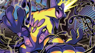 Toxtricity op een Pokémonkaart