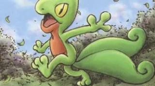 Treecko zoals afgebeeld op zijn oudste kaart