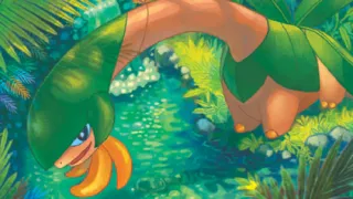 Tropius zoals afgebeeld op zijn nieuwste kaart
