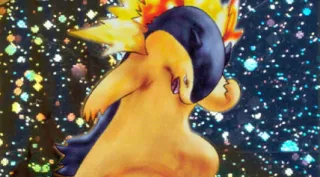 Typhlosion zoals afgebeeld op zijn oudste kaart