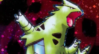Tyranitar zoals afgebeeld op zijn oudste kaart
