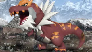 Tyrantrum zoals afgebeeld op zijn oudste kaart