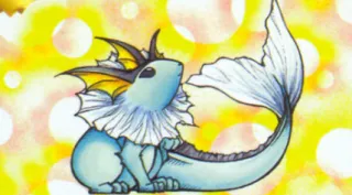 Vaporeon zoals afgebeeld op zijn oudste kaart