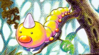 Weedle zoals afgebeeld op zijn oudste kaart
