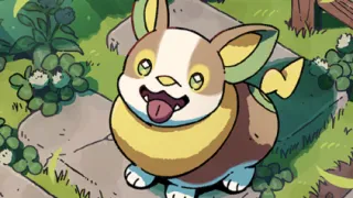 Yamper op een Pokémonkaart