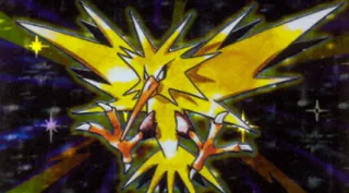 Zapdos zoals afgebeeld op zijn oudste kaart
